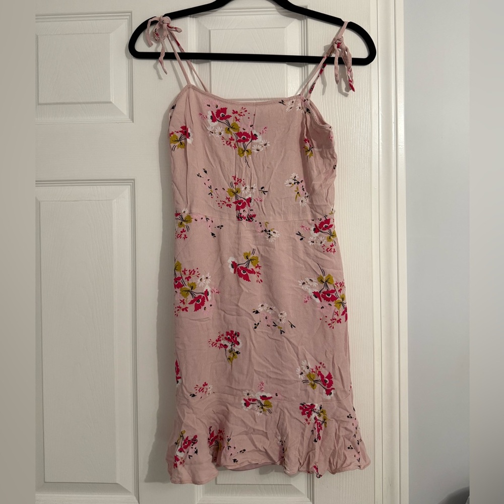 Floral Pink Spaghetti Strap Dress